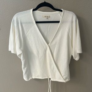 Madewell Cream short sleeve top.